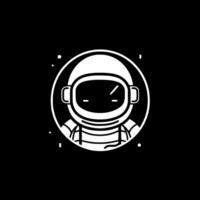astronauta, negro y blanco vector ilustración
