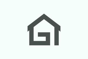 house logo design with letter g creative concept vector