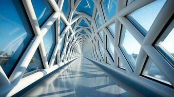 Abstract close up of geometric patterns in modern bridge design photo