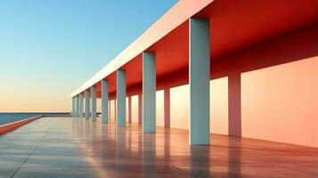 Sunrise shadows painting a minimalist canvas on diverse bridge architectures photo