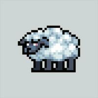 Pixel art illustration Sheep. Pixelated Sheep. Sheep animal farm icon pixelated for the pixel art game and icon for website and video game. old school retro. vector