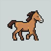Pixel art illustration Horse. Pixelated Horse. Horse animal icon pixelated for the pixel art game and icon for website and video game. old school retro. vector