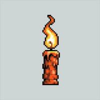 Pixel art illustration Candle. Pixelated Candle. Candle Light icon pixelated for the pixel art game and icon for website and video game. old school retro. vector