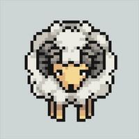 Pixel art illustration Sheep. Pixelated Sheep. Sheep animal farm icon pixelated for the pixel art game and icon for website and video game. old school retro. vector