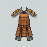 Pixel art illustration Japanese Samurai. Pixelated Samurai armor. Japanese Smurai Armor icon pixelated for the pixel art game and icon for website and video game. old school retro. vector