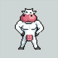 Pixel art illustration Cow. Pixelated Cow barn. Cow Barn animal icon pixelated for the pixel art game and icon for website and video game. old school retro. vector