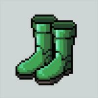 píxel Arte ilustración botas. pixelado caucho botas. caucho granjero botas icono pixelado para el píxel Arte juego y icono para sitio web y vídeo juego. antiguo colegio retro vector