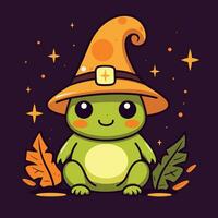 Happy Halloween. Vector cute illustration of frog