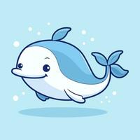 a cute blue whale in the style of cute cartoonish vector