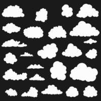 set of various cloud shapes vector