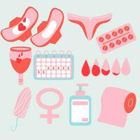 menstruales período mujer vector