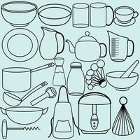 Kitchen tools doodle illustration vector