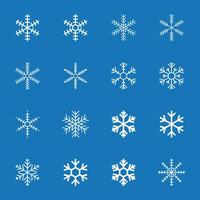 snowflake winter set. Winter flat vector decorations elements.