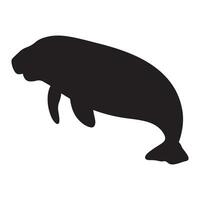 manatee silhouette Vector