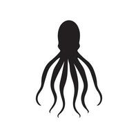 squid silhouette Vector