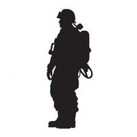 firefighter silhouette Vector