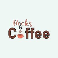books and coffee t shirt design vector