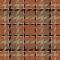 Plaid check pattern in orange and red colors. Seamless fabric texture. Tartan textile print. vector