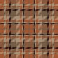 Plaid check pattern in orange and red colors. Seamless fabric texture. Tartan textile print. vector