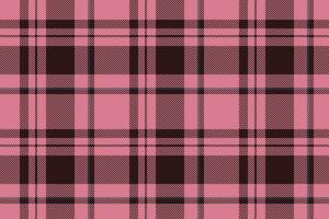 Plaid background, check seamless pattern in pink. Vector fabric texture for textile print, wrapping paper, gift card or wallpaper.