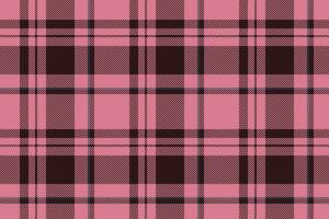 Plaid background, check seamless pattern in pink. Vector fabric texture for textile print, wrapping paper, gift card or wallpaper.