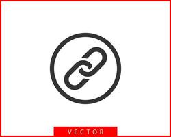 Chain link vector icon. Chainlet element flat design. Concept connection symbol isolated on white background.