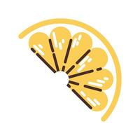 Yellow lemon slice isolated on white background. Flat modern vector illustration