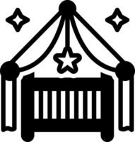 solid icon for cradle vector