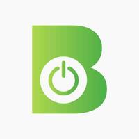 Letter B Power Logo Bolt Sign For Electronic Symbol vector