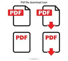 Pdf file download icon, Vector illustration