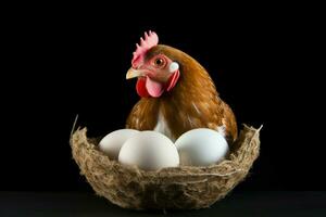 pollo huevo. generar ai foto