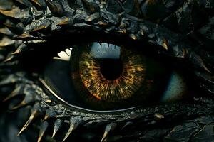 Black dragon eye. Generate Ai photo