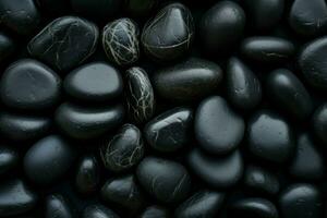 Black stones background. Generate Ai photo