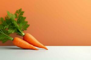 Orange Carrot background. Generate Ai photo