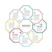 Business Infographic Template with 8 Options vector