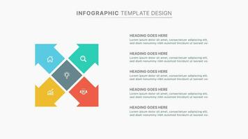 negocio infografía modelo con 5 5 opciones vector