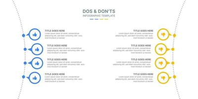 Dos and Donts Comparison Infographic Design Template vector