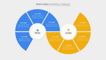 Pros and Cons Comparison Infographic Design Template vector