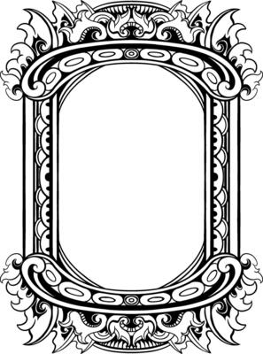lineart  classic vintage carved ornament element design