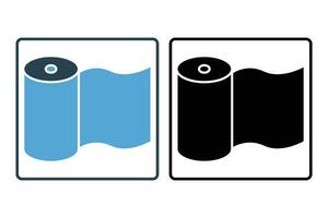 Fabric roll icon. Icon related to textiles and sewing. Solid icon style. Simple vector design editable