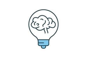 Idea think icon. Icon related to critical thinking. suitable for web site design, app, UI, user interfaces, printable etc. Flat line icon style. Simple vector design editable