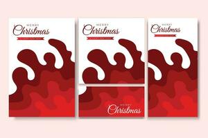 Merry Christmas Flyer and Social media Bundle Set Abstract Background vector