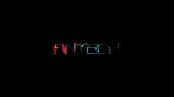 Fintech glühen bunt Neon- Laser- Text Panne bewirken Animation video