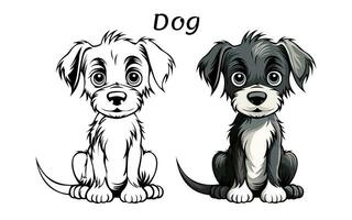 Cute Dog Animal Coloring Book Illustration Pro Vector