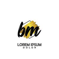 BM Initial Brush In Circle Frame Template Design vector