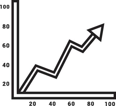 Growth business icon symbol vector image. Illustration of the progress outline infographic strategy  development design image