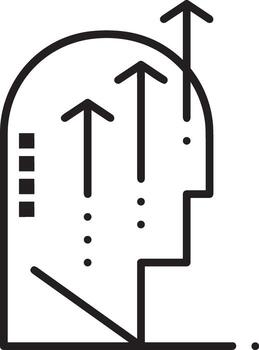 Growth business icon symbol vector image. Illustration of the progress outline infographic strategy  development design image