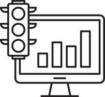 Growth business icon symbol vector image. Illustration of the progress outline infographic strategy  development design image