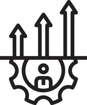 Growth business icon symbol vector image. Illustration of the progress outline infographic strategy  development design image