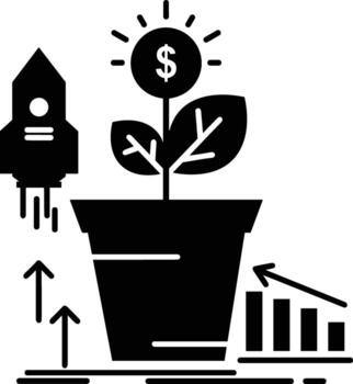 Growth business icon symbol vector image. Illustration of the progress outline infographic strategy  development design image
